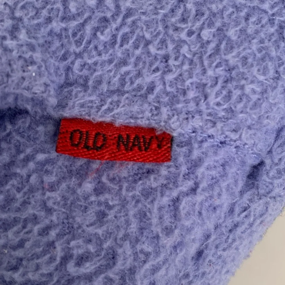 VTG Old Navy Slippers Booties Girls 2T Blue Rubber Soles Fleece Soft Cozy Warm